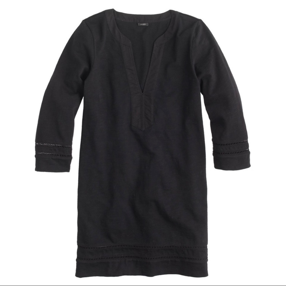 J. Crew Preppy Embroidered Black Tunic Size xxs